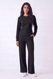 Long Sleeve Ruched Side Top With Single Seam Trouser