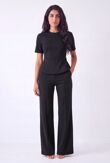 Elegant Ruched Side Top With Single Seam Trouser