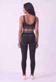 Black Striped Band Gym Crop Top And Legging Set