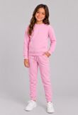 Pink Kids Round Neck Sweatshirt With Bottom Tracksuits