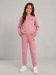 Black Kids Printed Round Neck Sweatshirt With Bottom Tracksuits