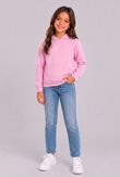 Pink Kids Casual Fleece Pullover Hoodie