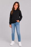 Black Kids Casual Fleece Pullover Hoodie