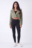 Sage Faux Fur Cropped Jacket
