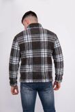 Chocolate Quarter Zip Chequered Borg Fleece