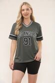 Khaki Contrast Short Sleeve LA Varsity T-Shirt