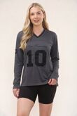 Charcoal San Francisco Varsity V-Neck Full Sleeve T-Shirt