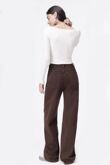 Brown High Asymmetric Waist Wide Leg Jeans