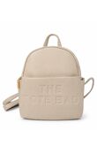  Front Pocket & Double Zip Pebbled Faux Leather Backpack Bag