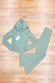 Khaki Active Zipped Jacket With Flare Trouser