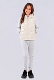 Beige Girls Zip Through Printed Gilet