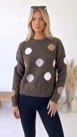 Polka Dot Long Sleeve Knitted Jumper