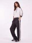 Slate Grey Contrast Zip-Up Top & Wide-Leg Side-Stripe Trouser Co-Ord Set
