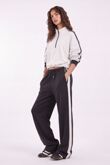Chocolate Contrast Zip-Up Top & Wide-Leg Side-Stripe Trouser Co-Ord Set