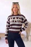 Namaste Stripe Long Sleeve Knitted Jumper