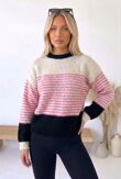 Block Stripe Long Sleeve Knitted Jumper