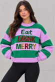 Green Eat Drink Merry Christmas Jumper