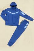 Navy Contrast Full-Zip Hooded Tracksuit