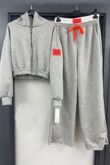 Graphic Badge Baggy Cropped Hoodie With Contrast Trouser