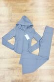Slate Grey Active Zipped Jacket With Flare Trouser