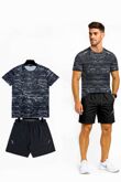 Black Quick Dry Athletic T-Shirt With Running Short