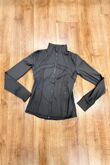 Dark Grey High Neck Fitted Zip-Up Lightweight Athletic Jacket