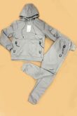 Grey Softshell Inside Fleece Hooded Windbreaker Jacket With Jogger
