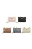 Gold Chain Monogram Crossbody Shoulder Bag