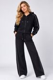 Navy Hooded Zip-Up & Stripe Detail Jogger Tracksuit Set