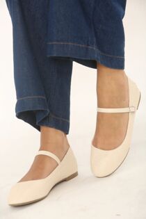 Nude Woven Mary Jane Ballet