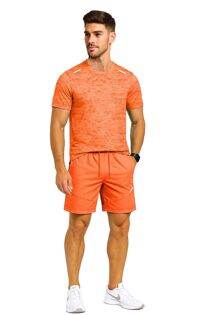 Orange Quick Dry Athletic T-Shirt With Running Short