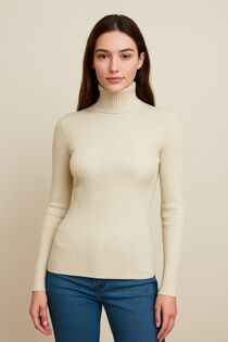 Basic Turtle Neck Ribbed Top