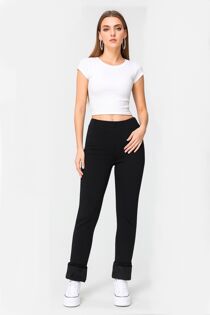 Black Ultimate Comfort Thermal Fur-Lined Leggings