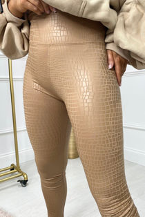 Wholesale Beige Faux Leather Croc Print 
