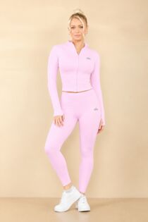 Pink Printed Active Top And Legging Energy Gym Set
