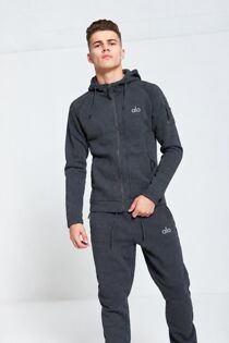 Charcoal  Zip Through Skinny Fit Hood Printed Tracksuit