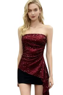 Elegant Sparkle Sequin Strapless Mini Dress