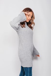 Wholesale Grey Oversized Rib Knit 