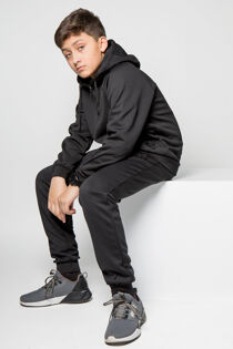 Kids Black Zip Through Tracksuit