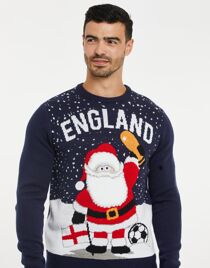 Navy England Football Festive Jumper