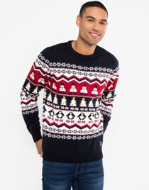 Navy HO HO Festive Christmas Jumper