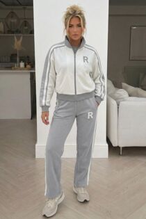 Pink R Label Striped Lounge Tracksuit Set
