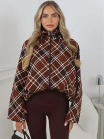 Chunky Check Zip Up Windbreaker Jacket