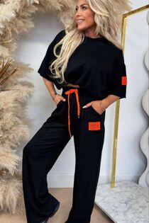 Graphic Badge Baggy T-Shirt With Wide Leg Trouser
