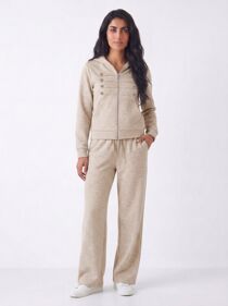 Hooded Military Zip-Up Detail Jogger Tracksuit Set