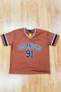 Chocolate Contrast Short Sleeve LA Varsity T-Shirt