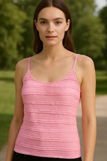 Sleeveless Ruffle Textured Camisole Top