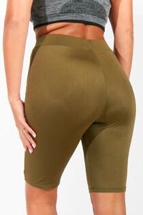 Plus Size Khaki Slinky Cycling Shorts