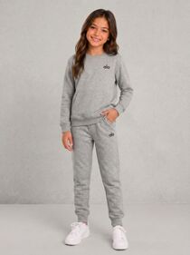 Bleach Grey Kids Printed Round Neck Sweatshirt With Bottom Tracksuits