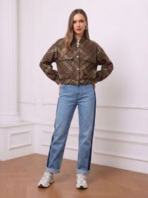 Chequered Button Up Utility Jacket